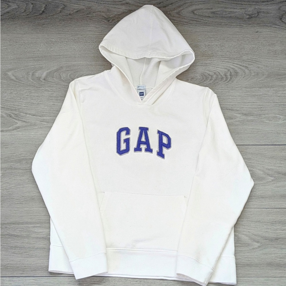 GAP Cream Hoodie with Blue Logo